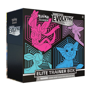 Evolving Skies Elite Trainer Box — Sylveon / Espeon / Glaceon / Vaporeon, scellé d'usine